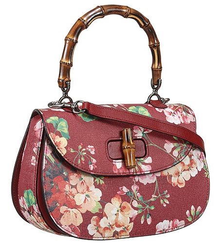 Gucci Bamboo Classic Blooms Top Handle Dark Red Bag 18927178