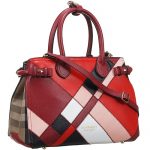 Burberry Banner Patchwork Color Block Leather Dark Red 18927416