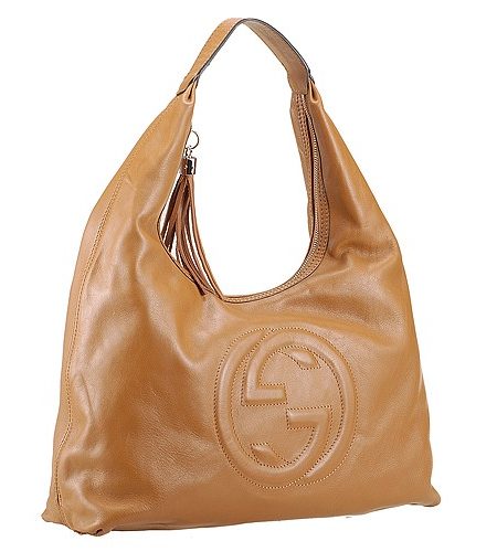 Gucci Soho Large Hobo with Embossed Interlocking G Tan