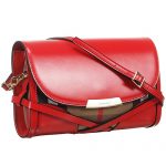 Burberry Bridle House Check And Red Leather Crossbody Bag  18927420
