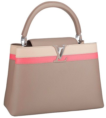 Louis Vuitton Capucines MM Khaki Pink White Bag 18927325