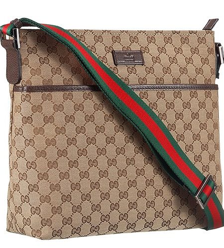 Gucci Web Band Brown Canvas Messenger Bag  18926924