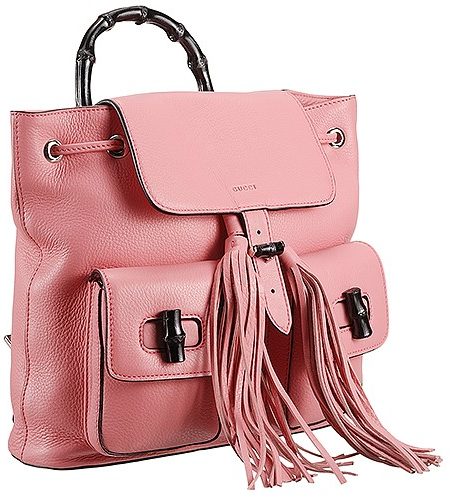 Gucci Bamboo Leather Backpack Pink