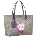 Gucci GG Supreme Tote With Cat Print And Purple Trim 18927185