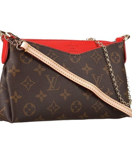 Louis Vuitton Monogram Pallas Clutch Red 18926686