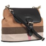 Burberry Canvas Check And Black Leather Crossbody Bag 18926905