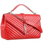 Saint Laurent College Matelasse Large Bag Red