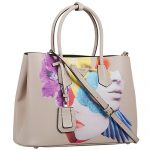 Prada Saffiano Double Tote Collage Print Light Pink Bag 18927289