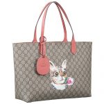 Gucci GG Supreme Tote With Cat Print And Pink Trim 18927184
