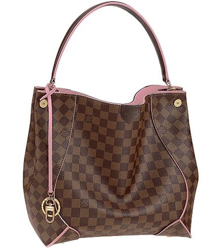 Louis Vuitton Caissa Hobo Damier Ebene Canvas Pink