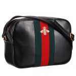 Gucci Bee Detail Black Leather Bag