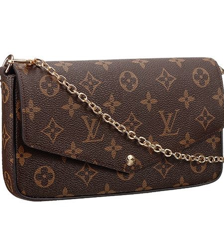 Louis Vuitton Monogram Felicie Chain Wallet Black 18926649