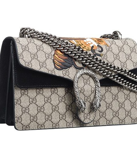 Gucci Dionysus GG Supreme Canvas Bee Detail And Black Suede Trim 18927099