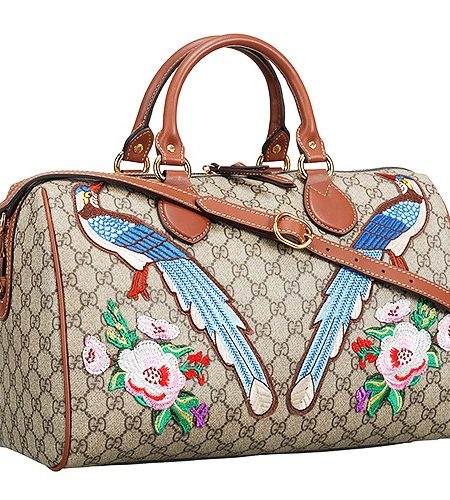 Gucci Boston Bag Garden Souvenir Birds And Flower Detail 18927470