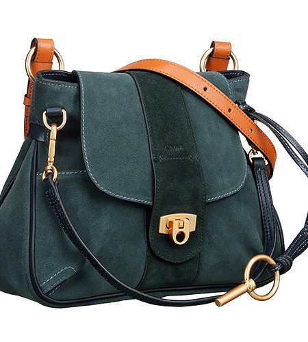 Chloe Lexa Medium Suede Crossbody Bag Dark Blue 18927453