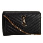 Saint Laurent Classic Monogramme Chain Wallet Black