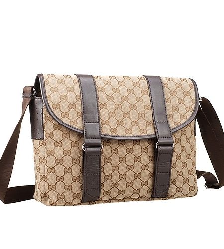 Gucci Monogram Canvas Messenger Bag