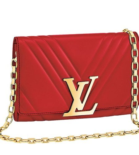 Louis Vuitton Pochette Louise GM Red Leather Gold Chain Strap Bag 18927410
