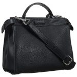 Fendi Peekaboo Selleria Medium Black Leather Tote  18927308