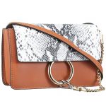 Chloe Faye Small Bag Tan and Python Pattern