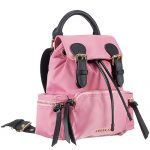 Burberry Medium Backpack Pink Nylon Black Leather Trim 18927047