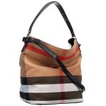 Burberry Ashby Canvas Check And Black Leather Bag 18927427