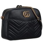 Gucci GG Marmont Matelasse Top Zip  Black Leather Bag 18927204