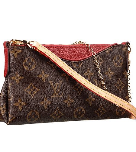 Louis Vuitton Monogram Pallas Clutch Dark Red 18926643
