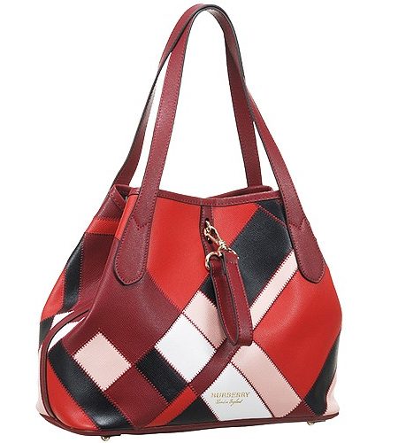Burberry Honeybrook Patchwork Color Block Leather Tote Dark Red 18927414