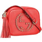 Gucci Soho Disco Studded Leather Bag Red