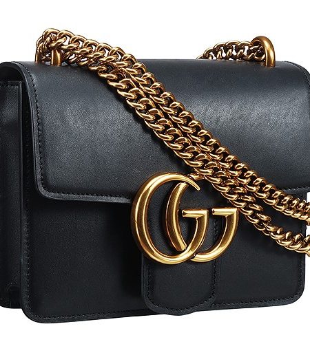 Gucci GG Marmont Black Leather Small Shoulder Bag 18927115