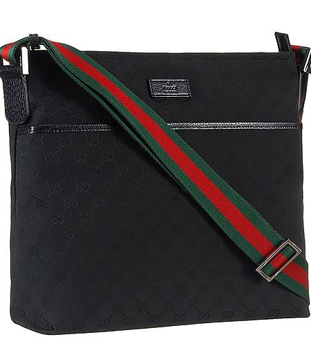 Gucci Web Band Black Canvas Messenger Bag 18926923