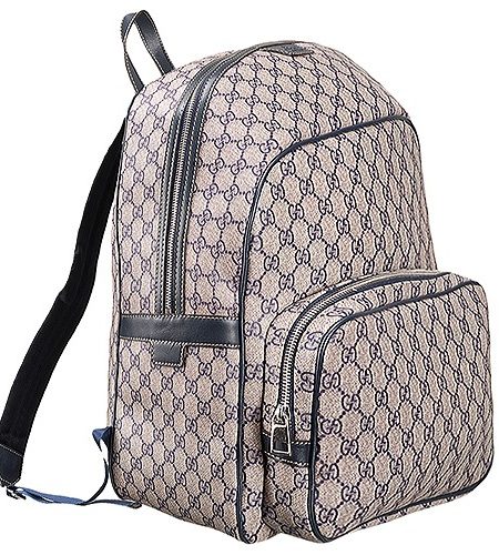 Gucci GG Canvas Backpack Beige/Blue 607933