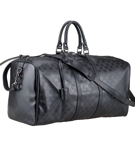 Gucci Large Carry on Duffel Black Leather with Strap