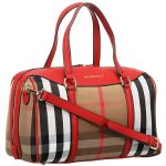 Burberry Haymarket House Check Bowling Bag Red 18927423