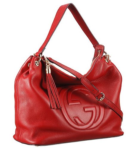 Gucci Soho Leather Hobo Red