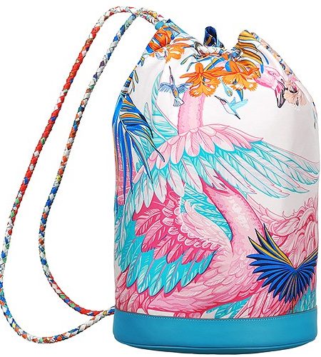 Hermes Soie-Cool Backpack Deep Blue Leather Trim 18927517