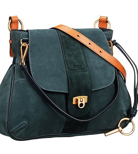 Chloe Lexa Suede Crossbody Bag Dark Blue  18927448