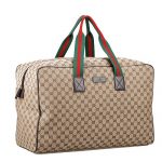 Gucci Large Carry On Duffle Bag in Beige Monogram Canvas