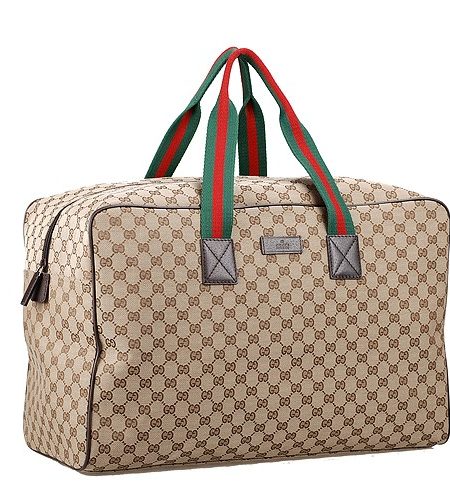 Gucci Large Carry On Duffle Bag in Beige Monogram Canvas