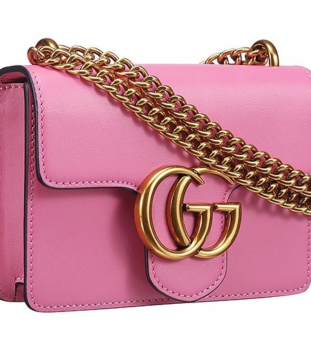 Gucci GG Marmont Pink Leather Small Shoulder Bag 18927117