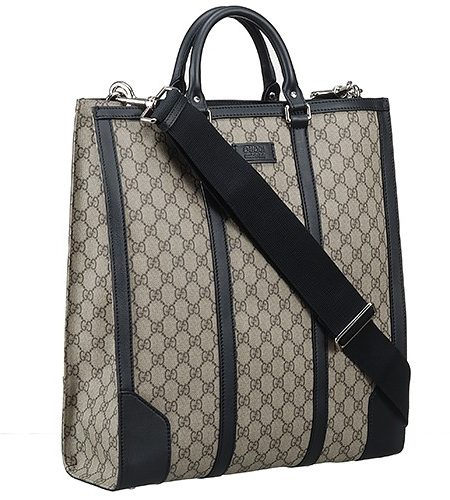 Gucci GG Supreme Tote Leather Details Bag 18927174