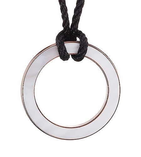 Bvlgari Cord Mother of Pearl Circle Pendant Rose Gold Necklace 700652