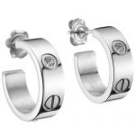 Cartier Love Diamonds Silver Earrings  700708