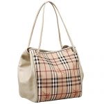 Burberry Small Haymarket Check Tote Bag White 607798