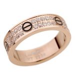 Ring Cartier Crystal Studded Black Enamel Accented Rose-Gold 4641