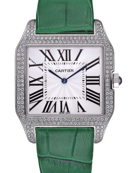 Cartier Santos 100 Diamond Silver Bezel 621929