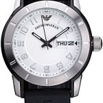 Emporio Armani Classic Black Rubber Strap White Dial
