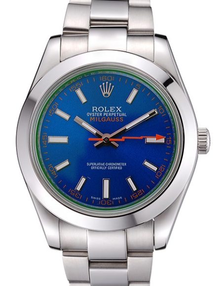 Rolex Milgauss Blue Dial Stainless Steel Case And Bezel  622838