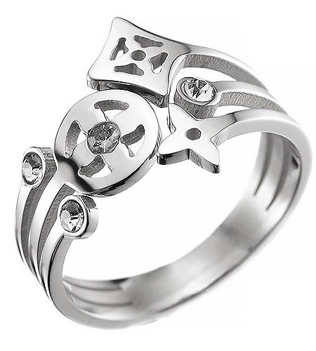 Louis Vuitton Monogram Flowers Silver Ring 700687
